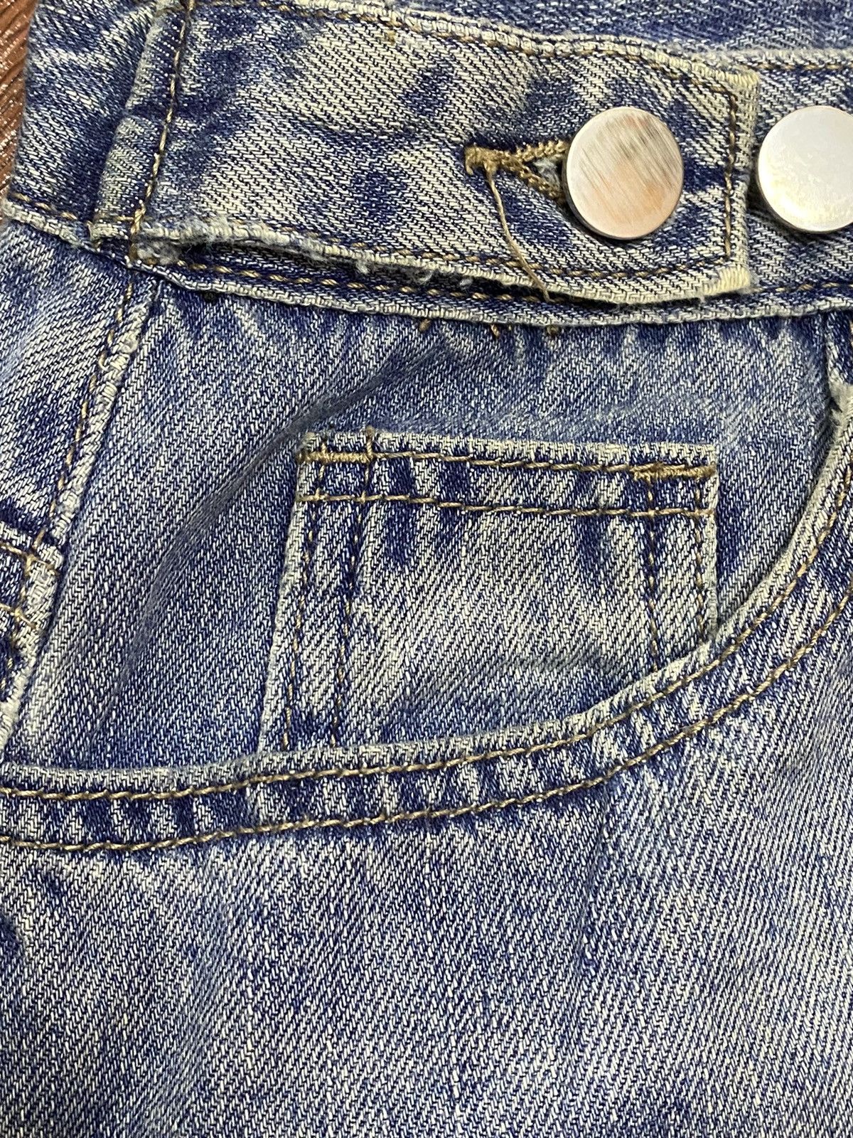 Other Vintage Japanese Blue Faded Wash Distressed Baggy Jeans Size US 28 / EU 44 - 9 Thumbnail