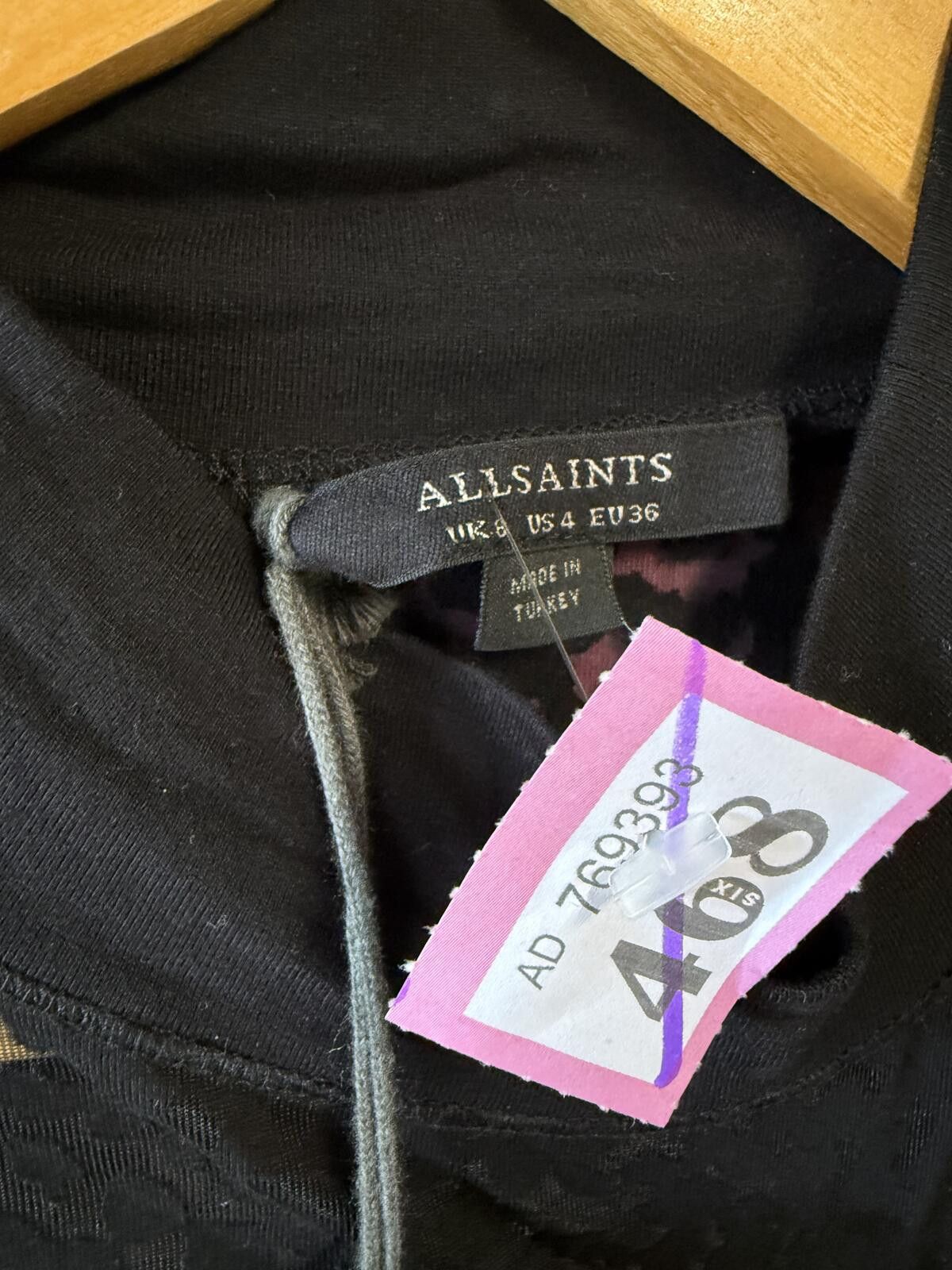 Other AllSaints Black Top Size uk 8 Size S / US 4 / IT 40 - 2 Thumbnail