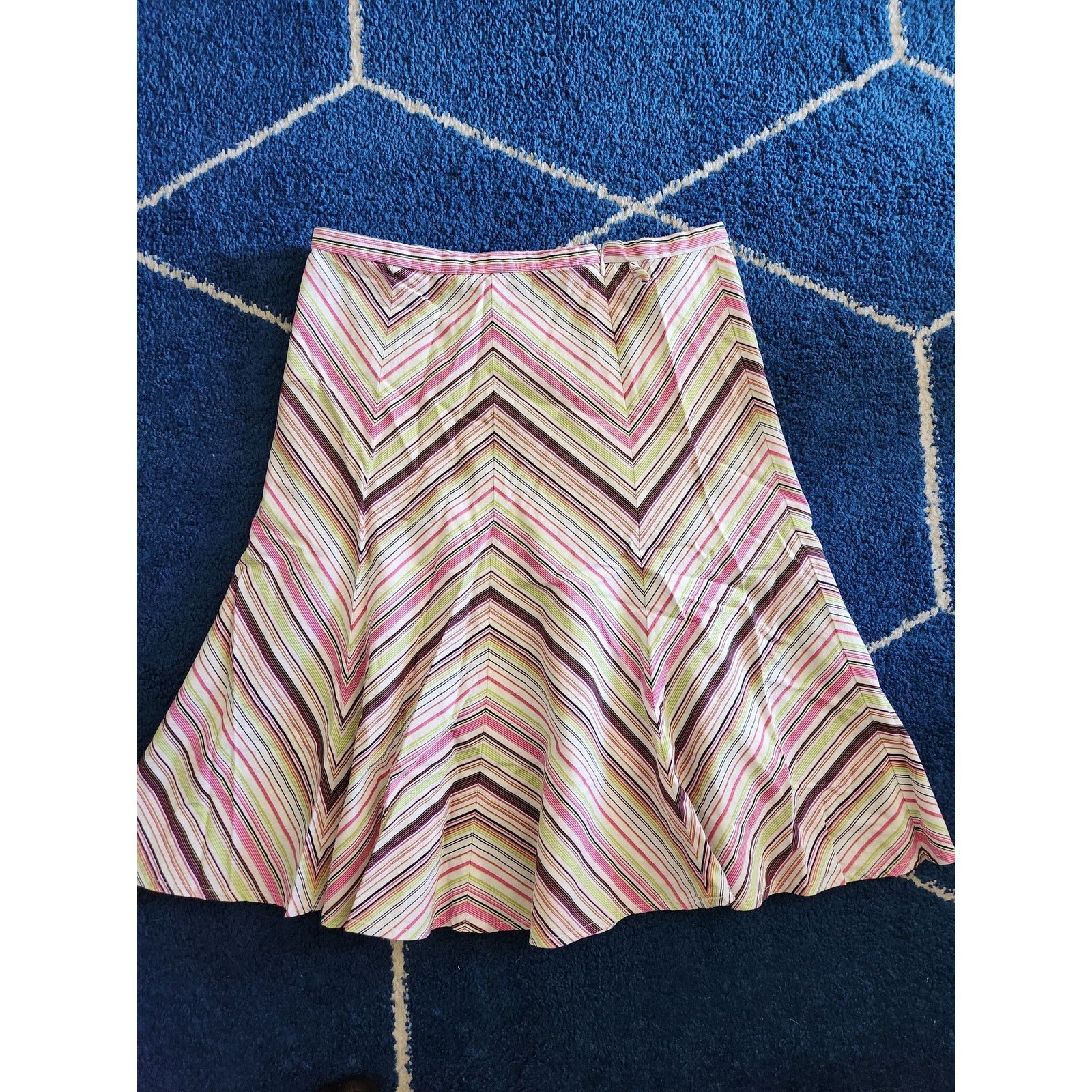 Other Y2k Tracy Evans Women's Striped Flowy Skirt 7 Size 28" / US 6 / IT 42 - 2 Thumbnail