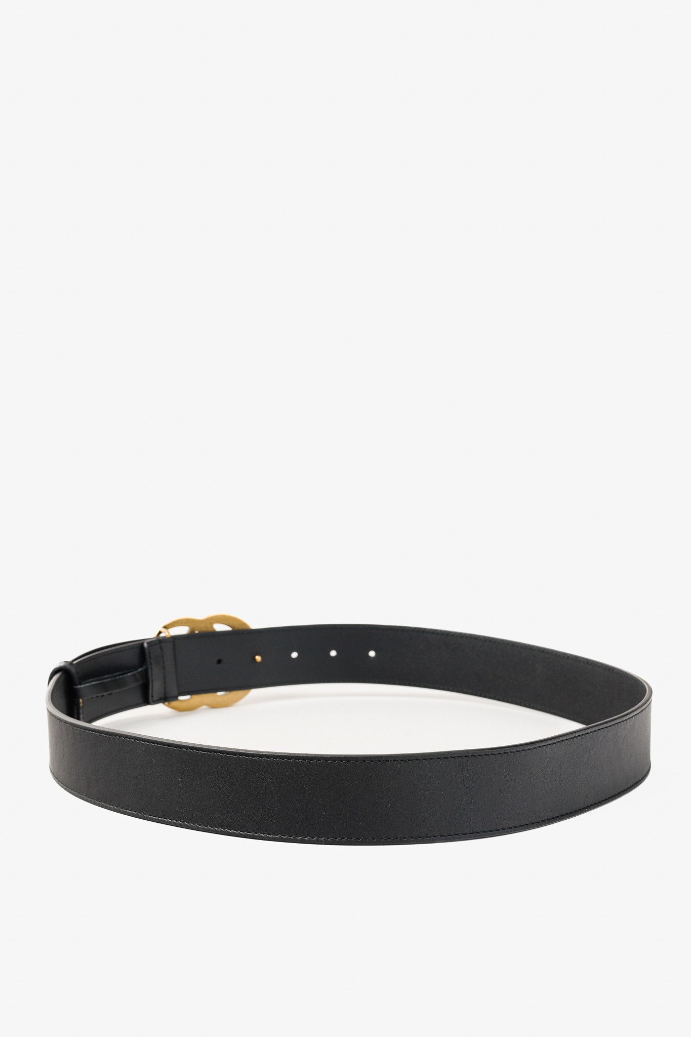 Gucci Gucci GG Marmont Black Leather Wide Belt Size ONE SIZE - 3 Thumbnail