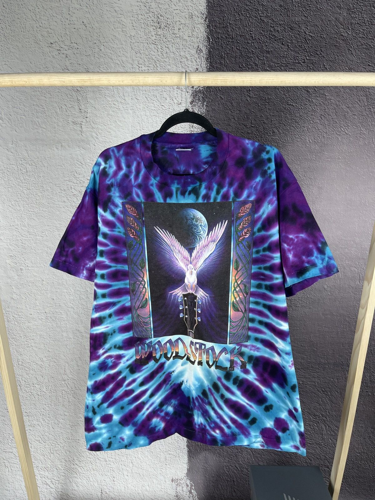 Anvil Woodstock vintage 90s Anvil made in USA tie dye rare tee Size US XL / EU 56 / 4 - 1 Thumbnail