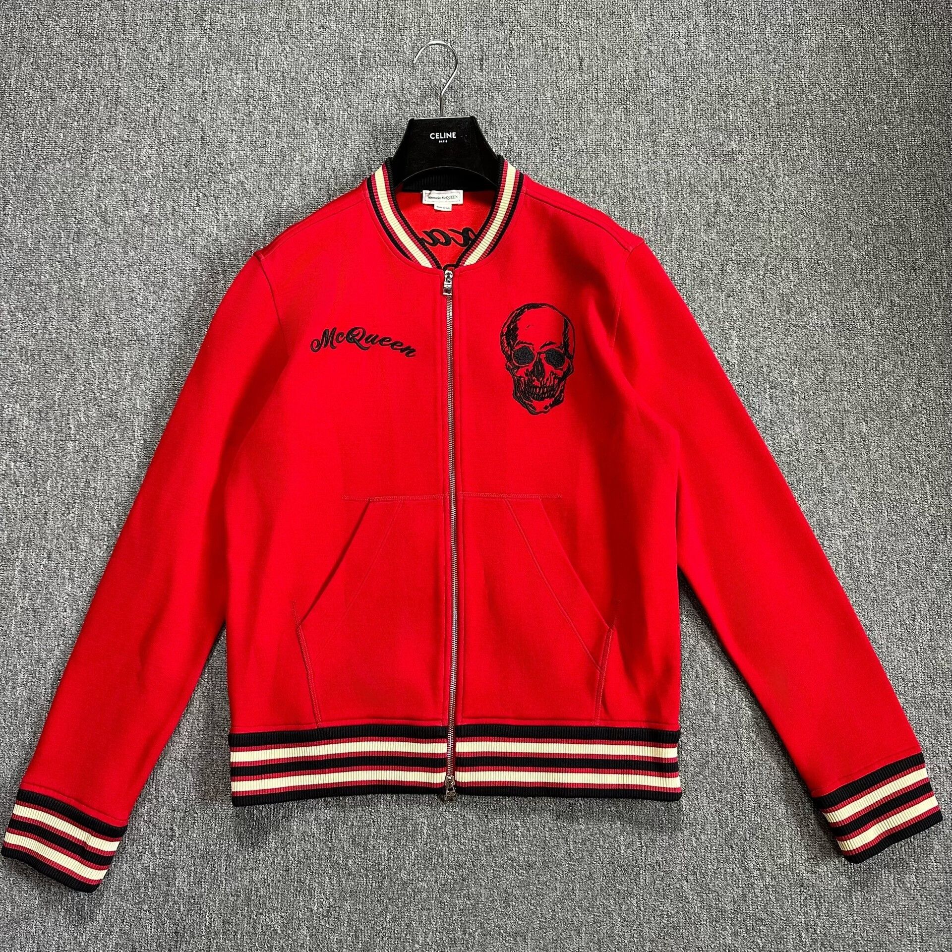 Alexander McQueen Alexander McQueen Red Skull Letter Baseball Jacket Size US XL / EU 56 / 4 - 1 Thumbnail