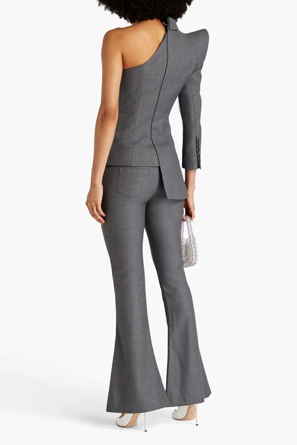 Balmain o1y0625 One-Shoulder Top in Gray Size S / US 4 / IT 40 - 4 Thumbnail