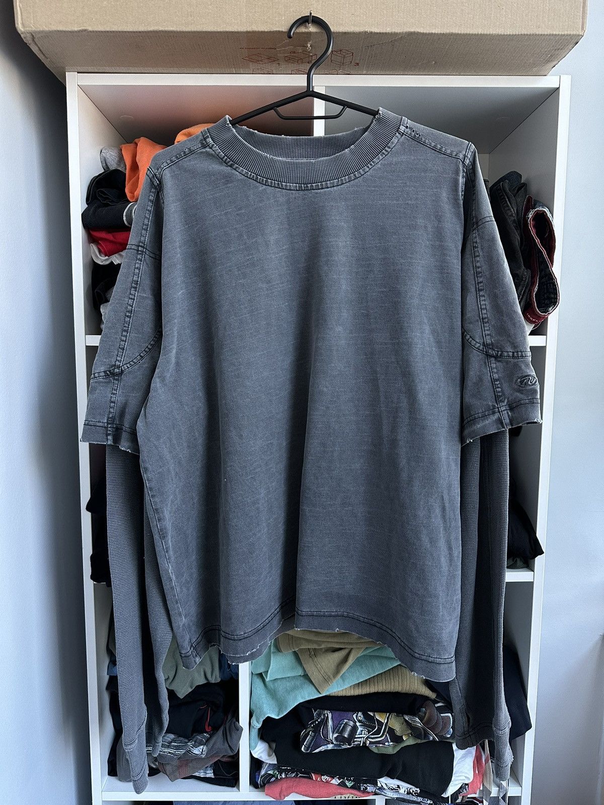 Trendt Vision 🔥Y2K TREND VISION DISTRESSED WAFFLE LONG SLEEVE T SHIRT🔥 Size US L / EU 52-54 / 3 - 1 Thumbnail