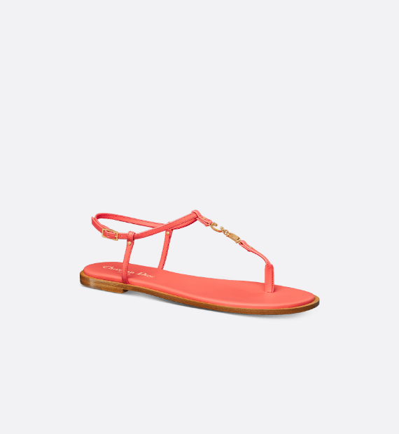 Dior o1w1db10625 Dioriviera C'est Dior Thong Sandals in Coral Size US 10 / IT 40 - 2 Thumbnail