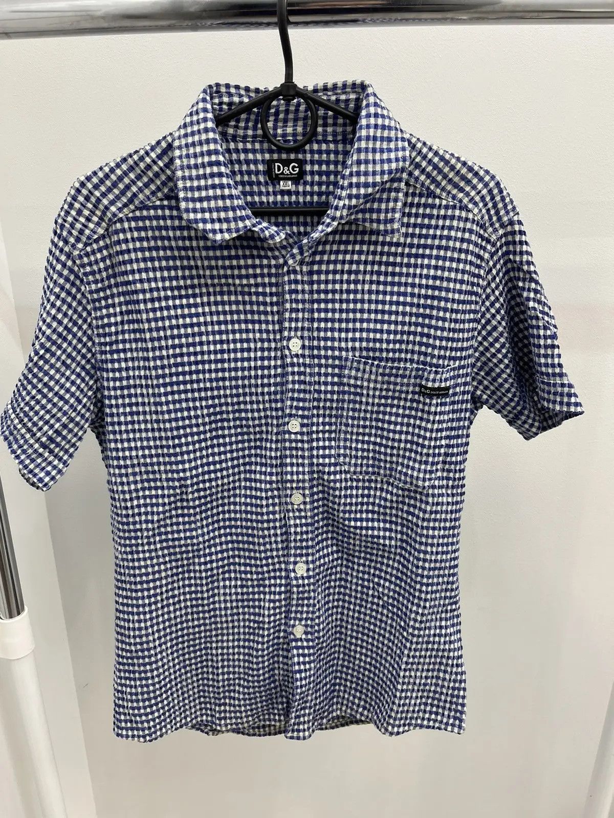 Dolce & Gabbana Vintage Dolce & Gabbana Button Up Check Stretch Shirt Size US XL / EU 56 / 4 - 1 Thumbnail