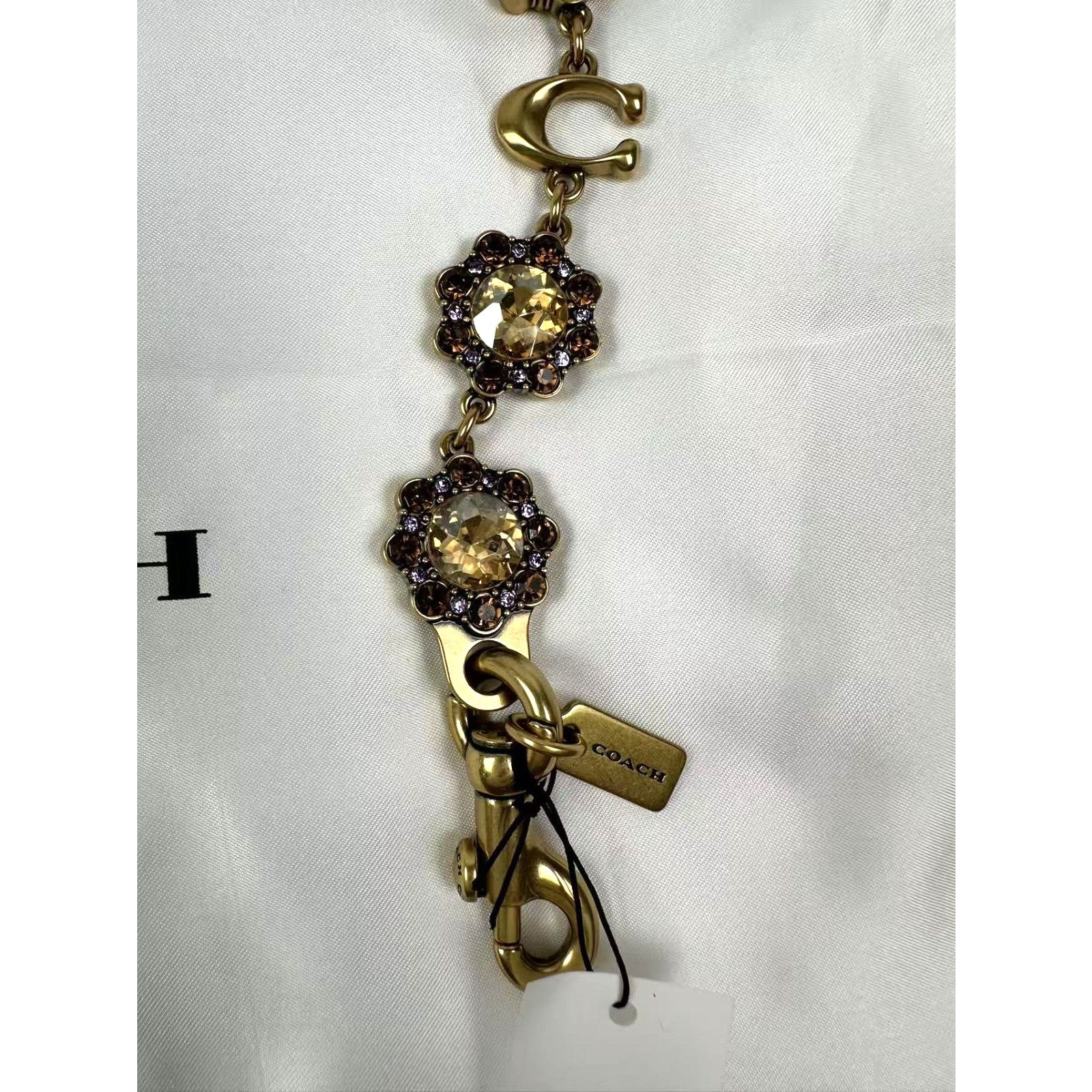 Coach Coach Short Jewelry Chain Strap In Brass/Yellow Multi CAU47 Size ONE SIZE - 3 Thumbnail