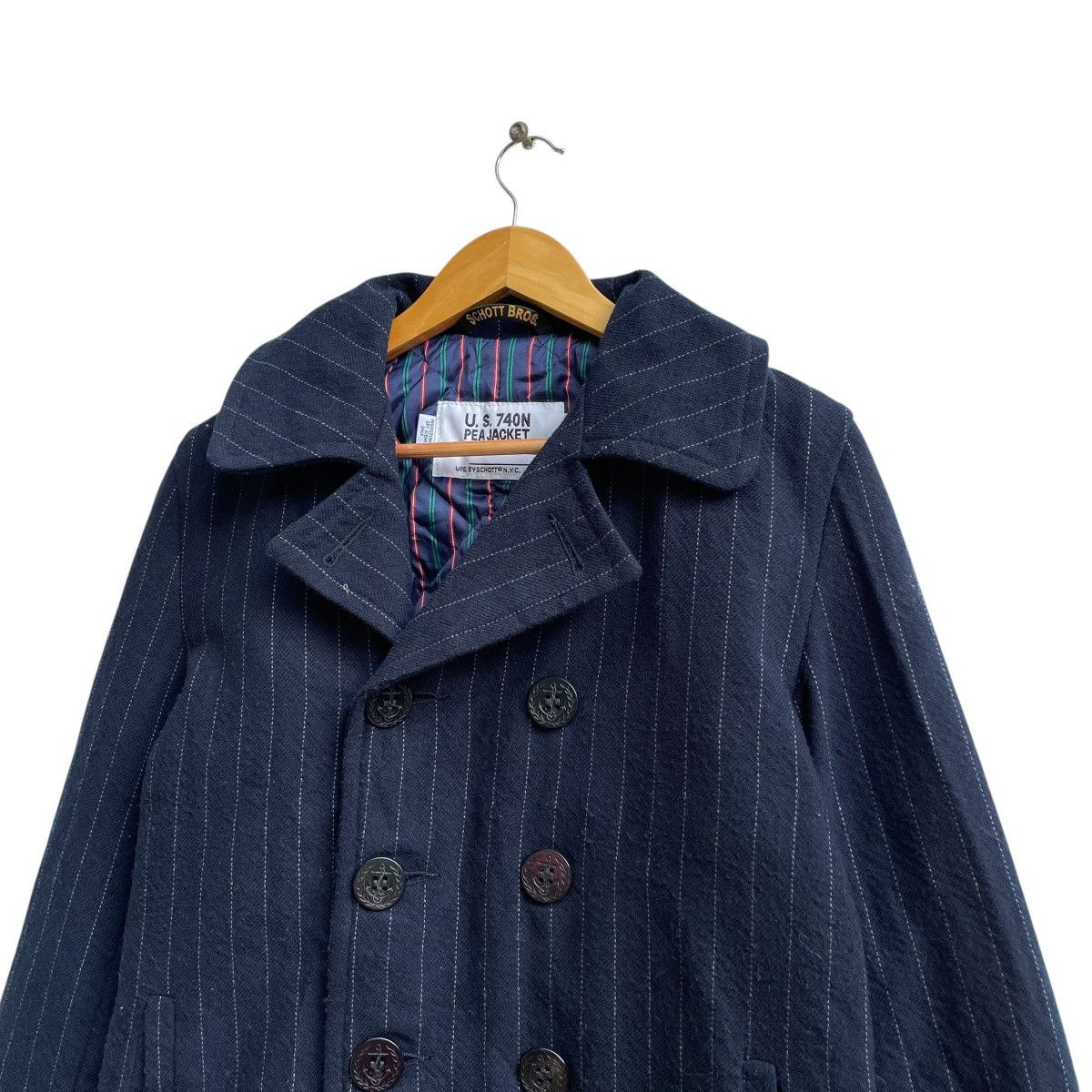 Schott 💥Vintage Schott Bros Peacoat Stripe Down Jacket Size US M / EU 48-50 / 2 - 3 Thumbnail