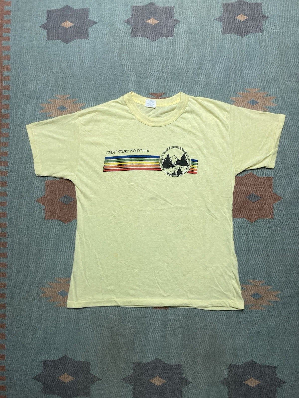 Vintage Vtg 80s t shirt great smoky mountains nature tee rainbow XL Size US XL / EU 56 / 4 - 1 Thumbnail
