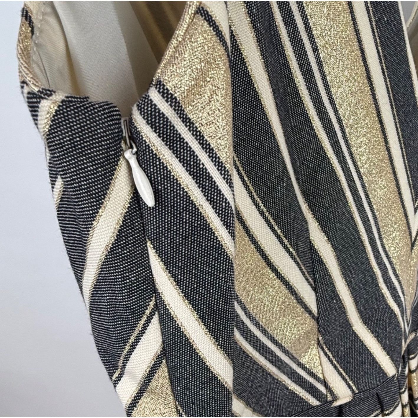 J.Crew J.Crew Sleeveless Metallic Gold/Gray Fit & Flare Cocktail Dr Size M / US 6-8 / IT 42-44 - 6 Thumbnail