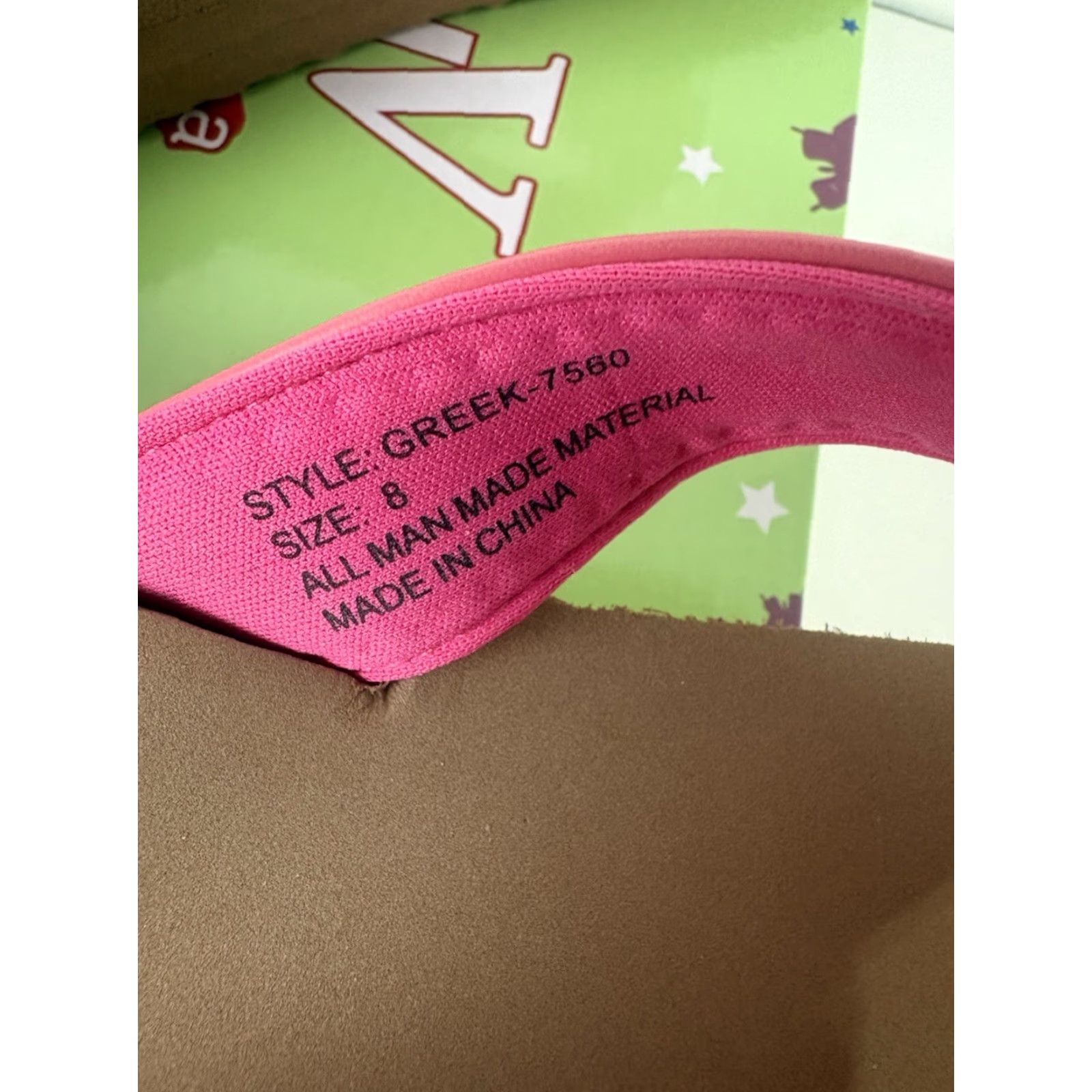 Vintage Luv America Greek Pink Flip Flops Womens Size 8 Sandal Casual Travel Workwear Slip On Flat Size US 8 / IT 38 - 5 Thumbnail