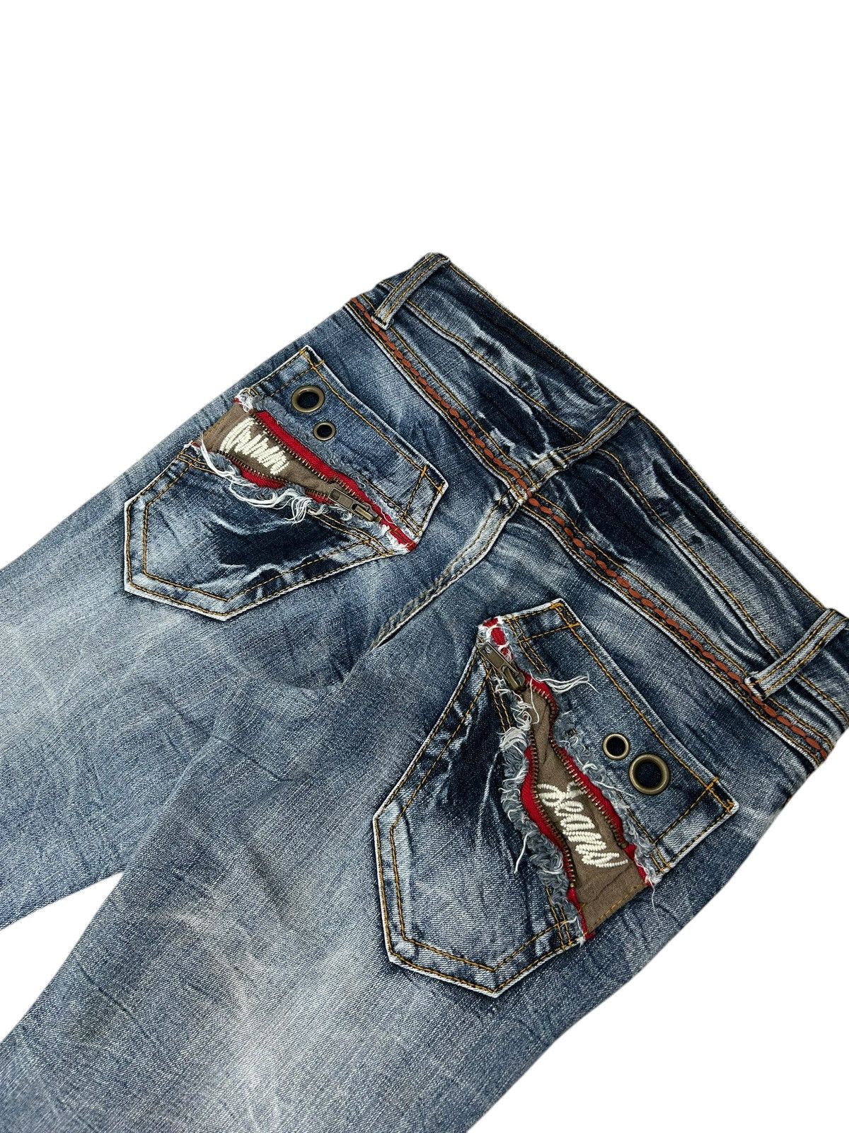 Hysteric Glamour × Japanese Brand Flare Origin Japan Jean Clawn Marks Storm Light Washe Unisex Size US 27 - 9 Thumbnail