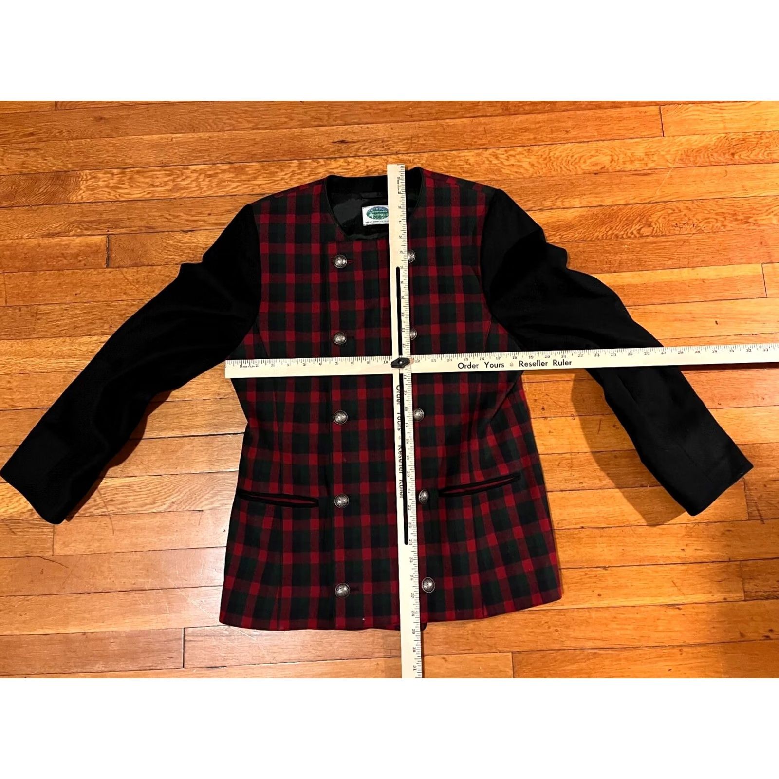 Vintage VINTAGE Trachten Alpentraum Oktoberfest Jacket Women’s M Red Plaid Wool Short Sleeve Long Sleeve Buttoned 80s 90s Bohemian Retro Christmas Size M / US 6-8 / IT 42-44 - 5 Thumbnail