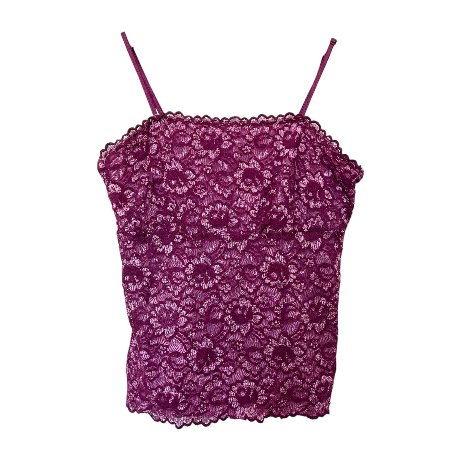 Other Vintage New York & Company Maroon Lace Cami Tank Top Sz XS Size XS / US 0-2 / IT 36-38 - 1 Thumbnail