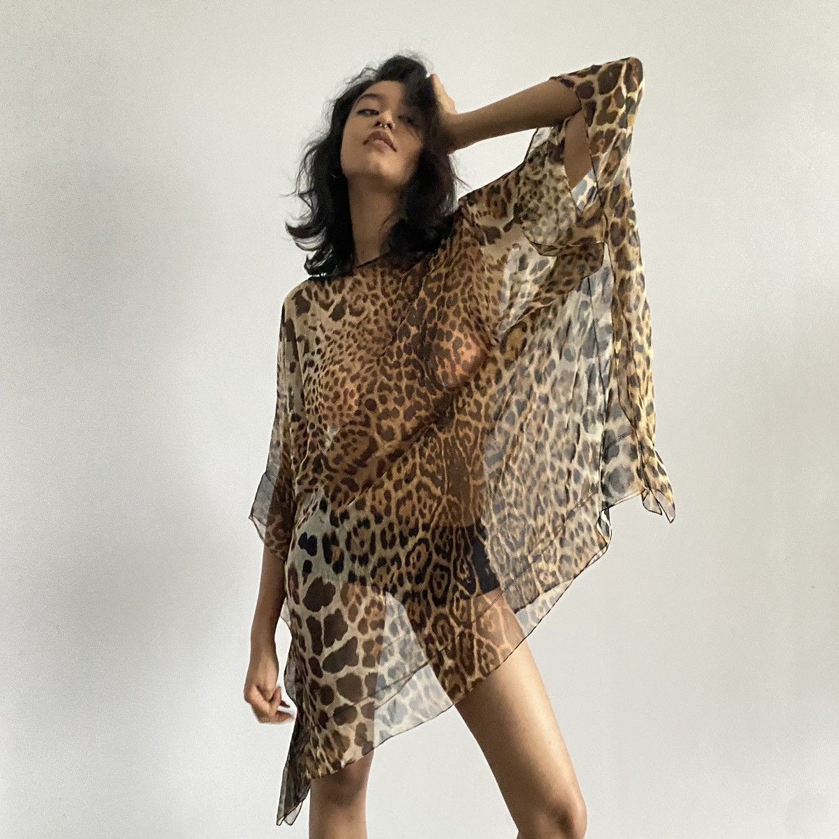Yves Saint Laurent SS2002 Yves Saint Laurent leopard-print Silk Kaftan Size ONE SIZE - 2 Thumbnail