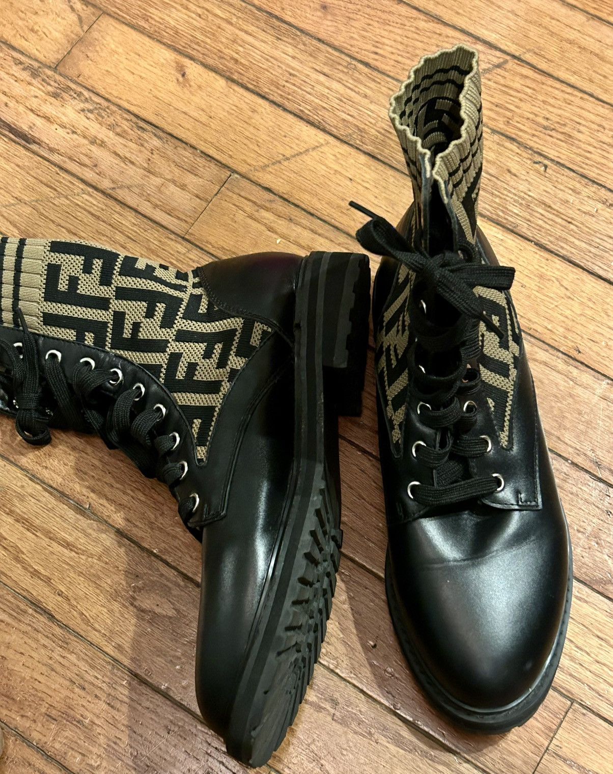 Fendi Fendi FF combat boots Size US 11 / IT 41 - 3 Thumbnail