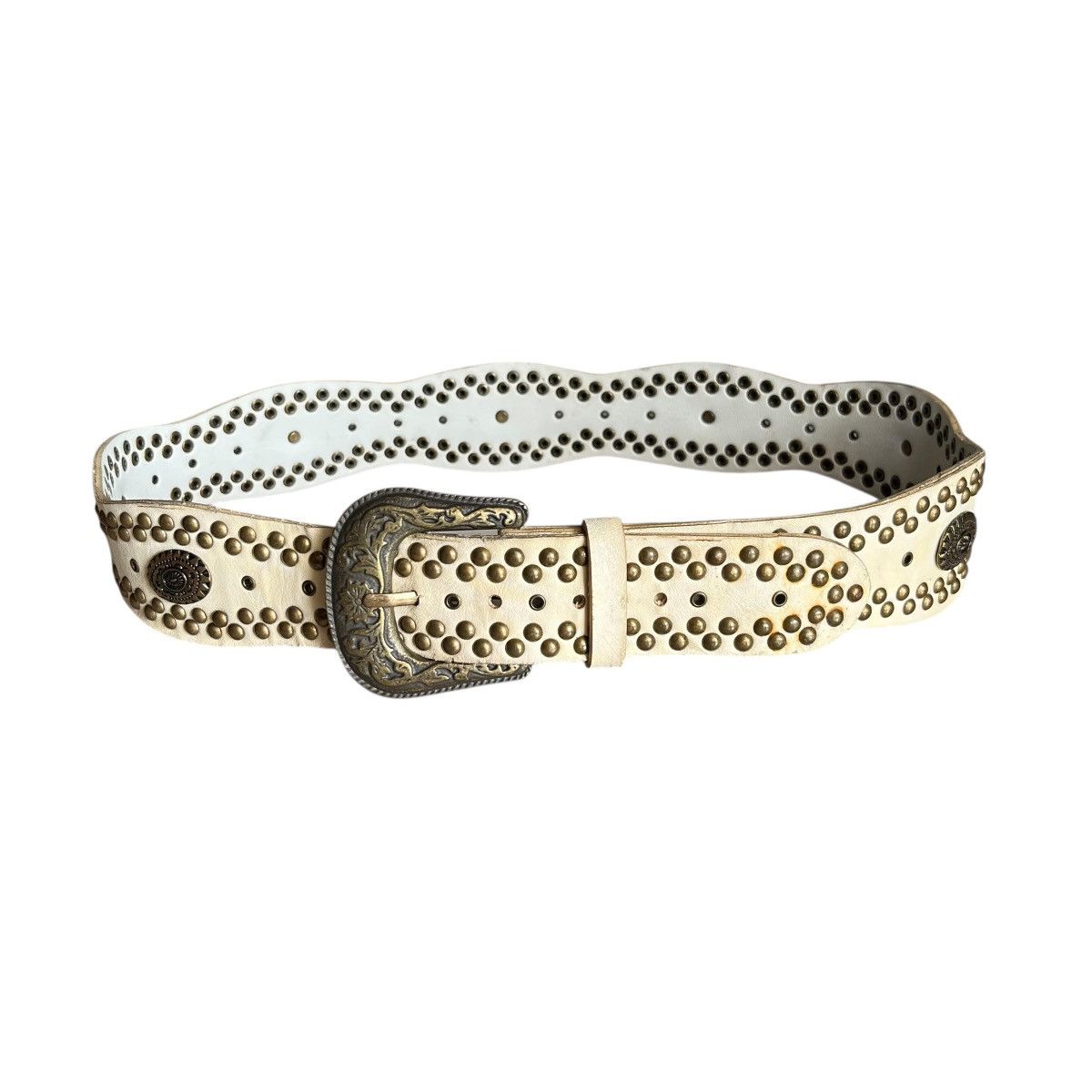 Japanese Brand Vintage Western Studded Wide Belt KMrii style Size 30 - 5 Thumbnail