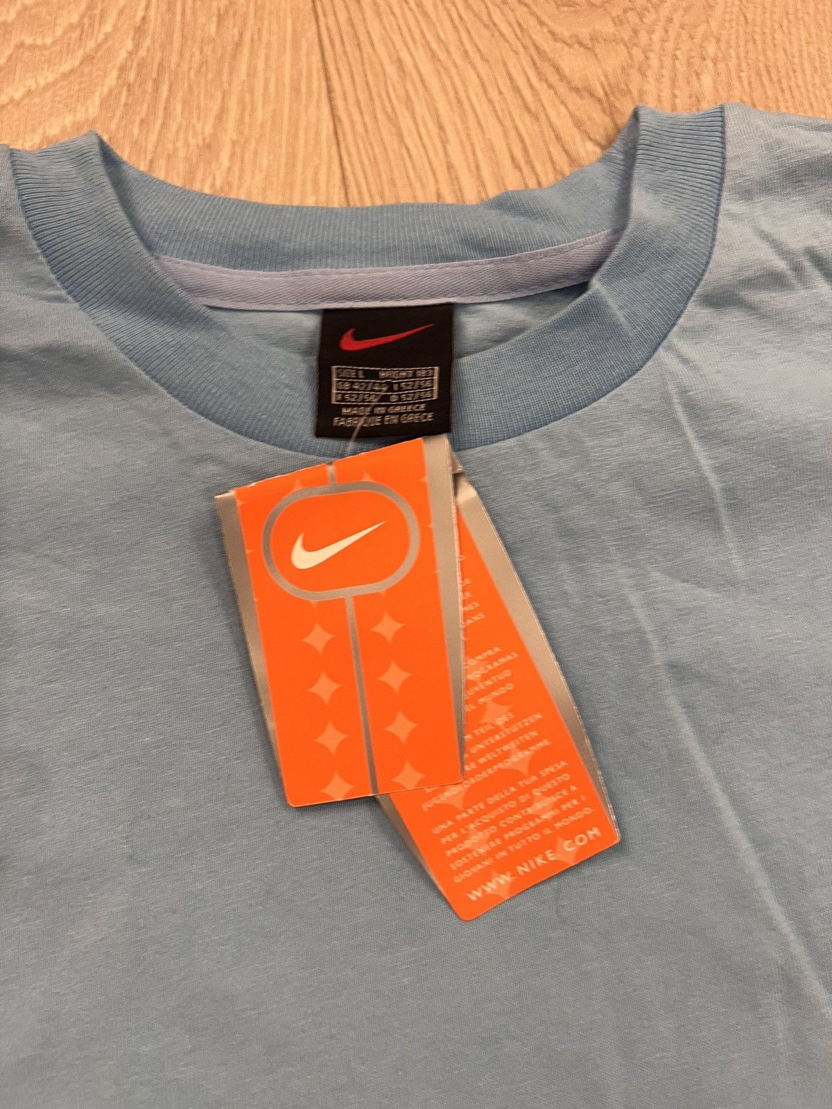 Nike × Vintage Vintage Nike Mini Swoosh TShirt Deadstock NOS 90s 00s W tags Size US L / EU 52-54 / 3 - 3 Thumbnail