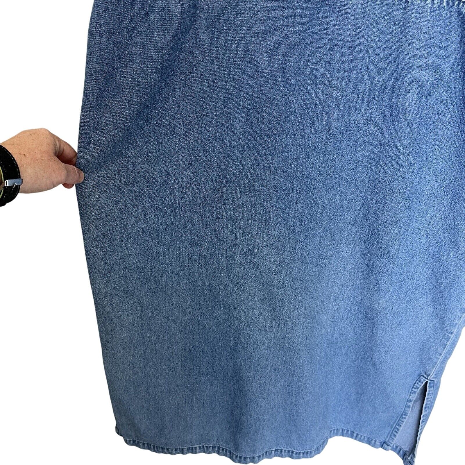 Vintage Vintage Y2K Jean Floral Embroidered Maxi Dress Medium Size M / US 6-8 / IT 42-44 - 4 Thumbnail