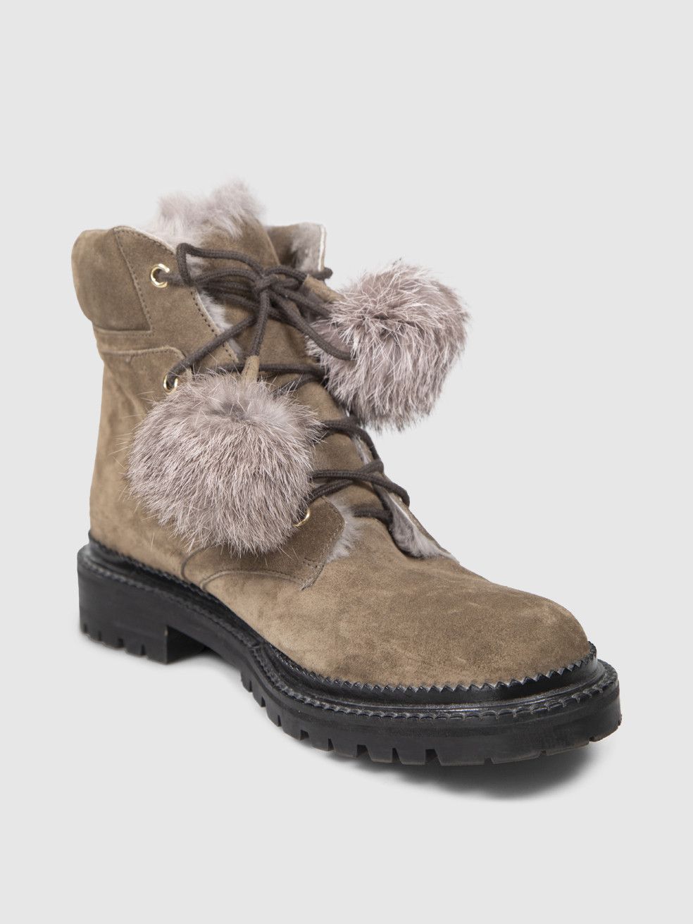 Jimmy Choo Brown Suede Combat Ankle Boots Size US 8.5 / IT 38.5 - 1 Thumbnail