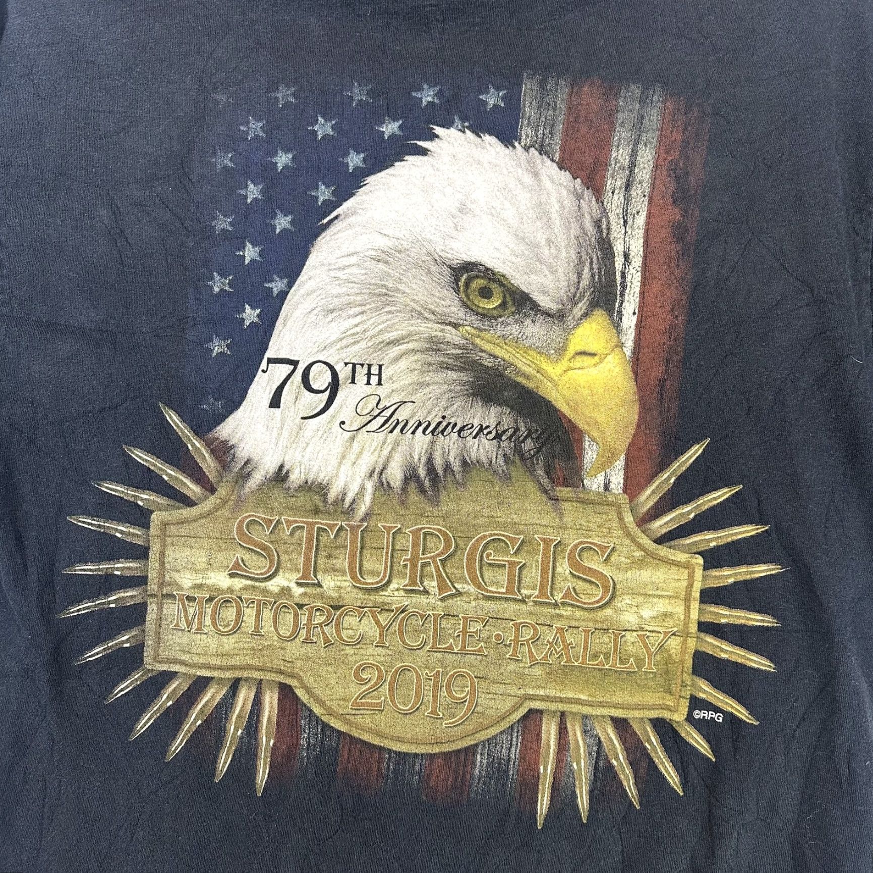 Gildan Sturgis Motorcycle Rally Shirt Mens Large Black 79th Anniversary Eagle 2019 Gildan Tee Size US L / EU 52-54 / 3 - 7 Thumbnail