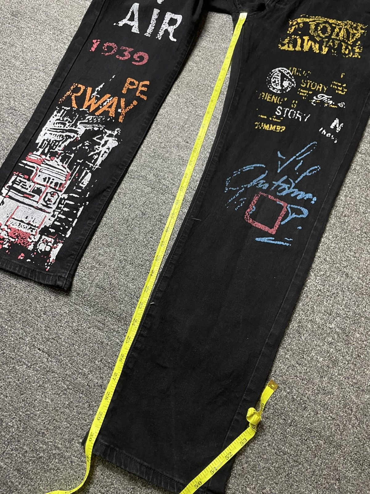 Japanese Brand × Vintage Creative Graffiti Graphic Print Stretching Jeans (92) Size US 36 / EU 52 - 6 Thumbnail