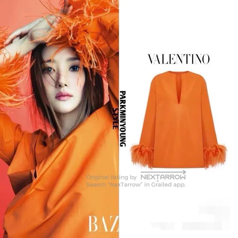Valentino Valentino Hermès orange feather ostrich dress Size M / US 6-8 / IT 42-44 - 2 Thumbnail