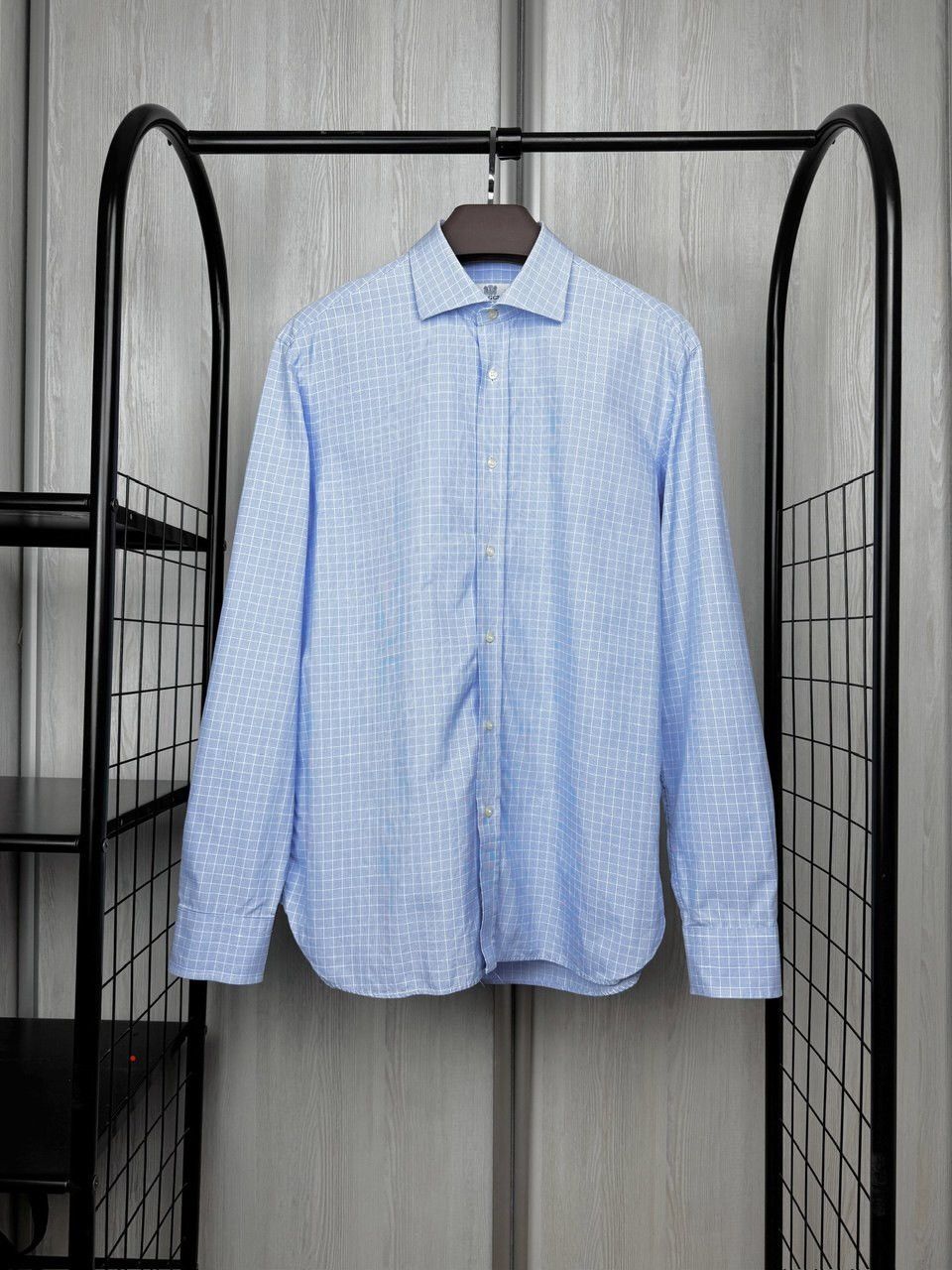 Boggi Boggi Milano 2/100's Blue Check Long Sleeve Dress Shirt 42 Size 42R - 1 Thumbnail