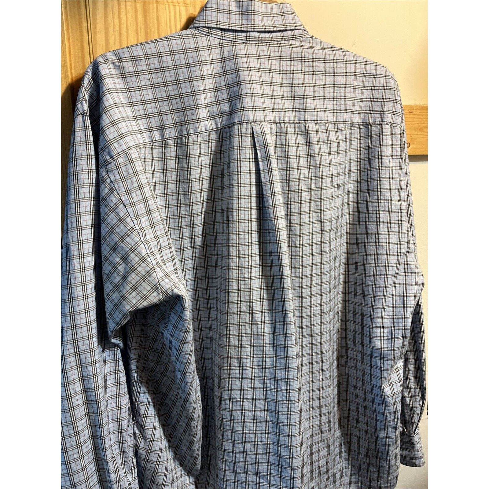 Burberry Burberry Men M Blue Plaid Long Sleeve Button Up Cotton Shirt Size US M / EU 48-50 / 2 - 14 Thumbnail