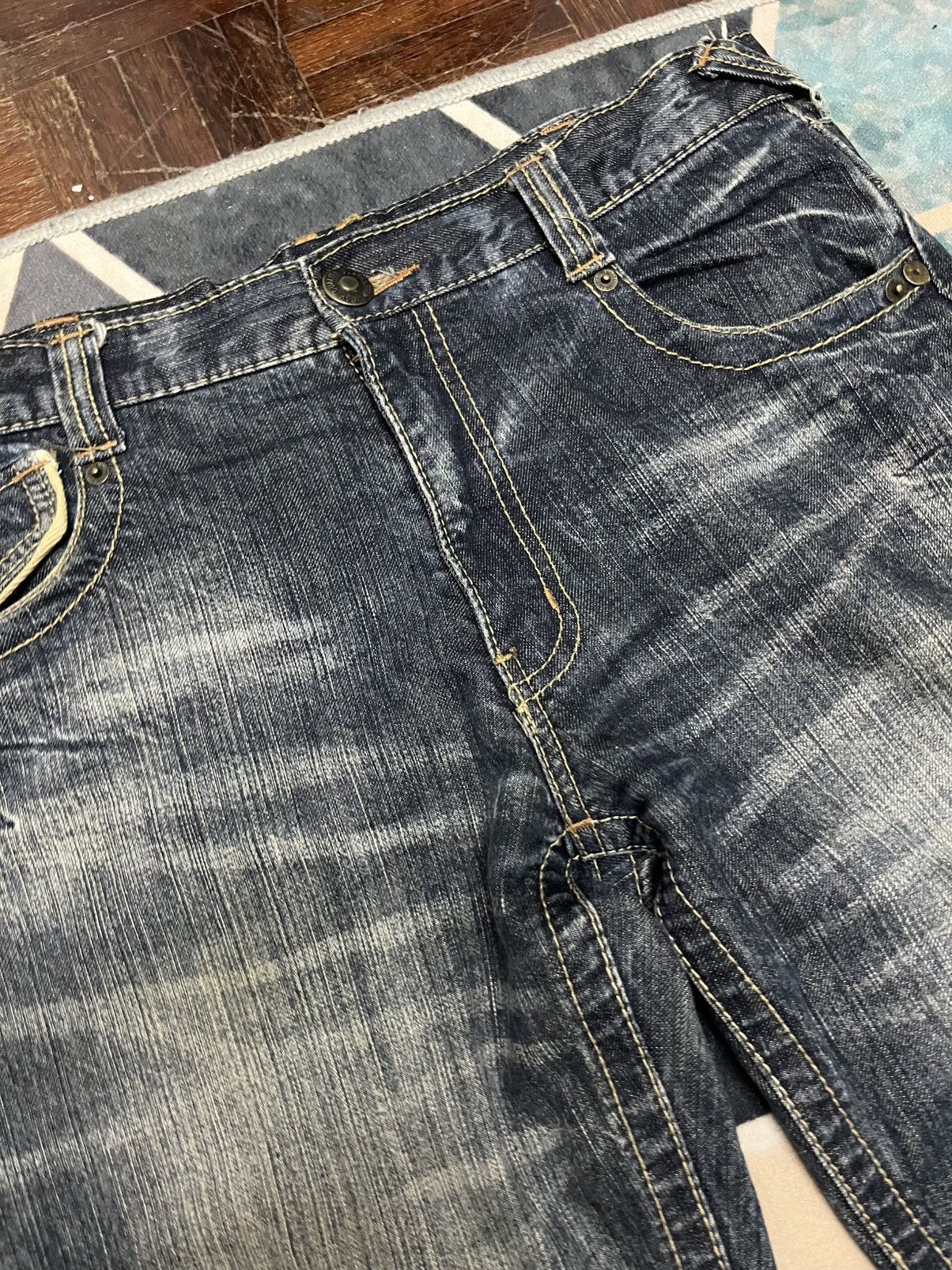 Tornado Mart 💥Japanese Brand BACK RUSH Mini Flare Jeans Size US 33 - 13 Thumbnail