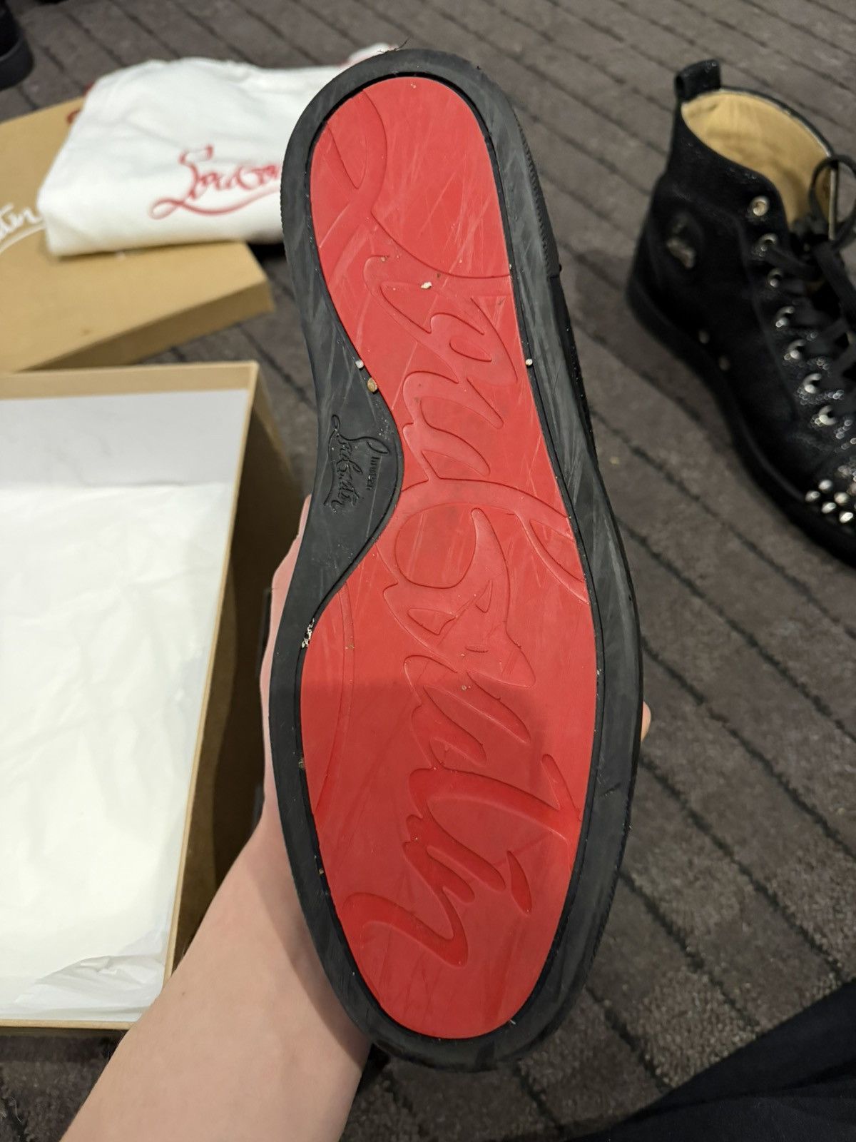 Christian Louboutin Christian Louboutin Lou Spikes Orlato Flat Suede Size US 10 / EU 43 - 5 Thumbnail