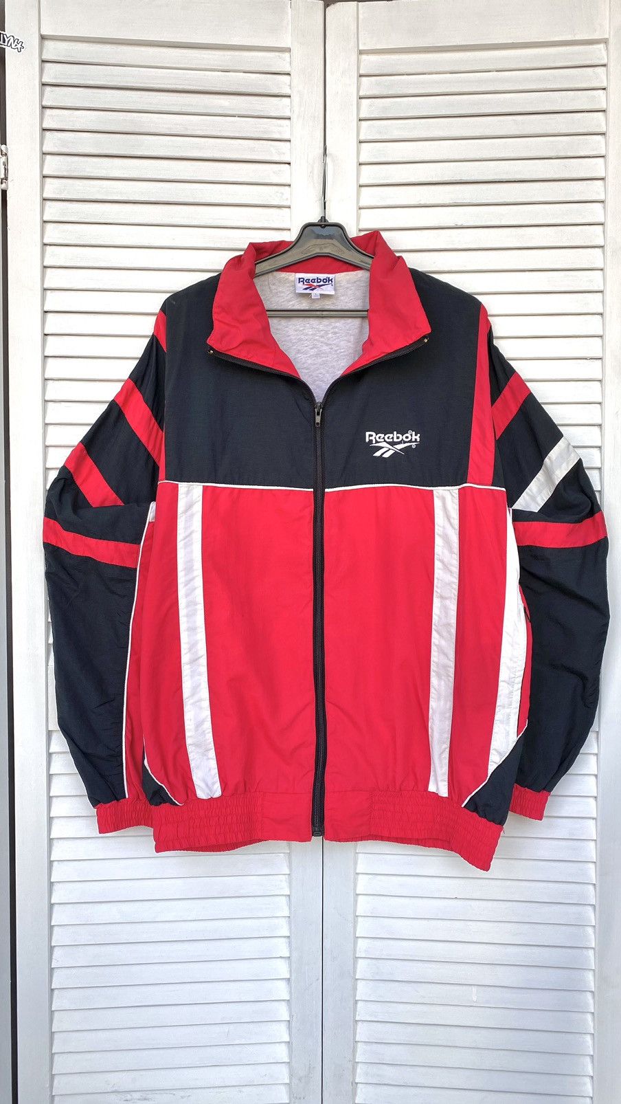 Reebok × Vintage Vintage Reebok Track Retro Jacket Striped 90s 80s Red Size US L / EU 52-54 / 3 - 8 Thumbnail