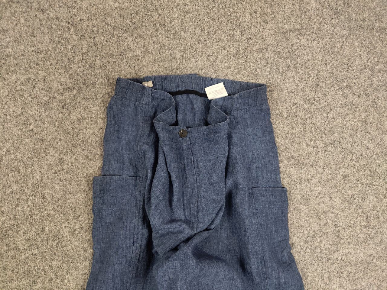 Other Manon Design Blue Light Linen Wide leg Trouser Pocket Pants Size 38" / US 16 / IT 52 - 3 Thumbnail