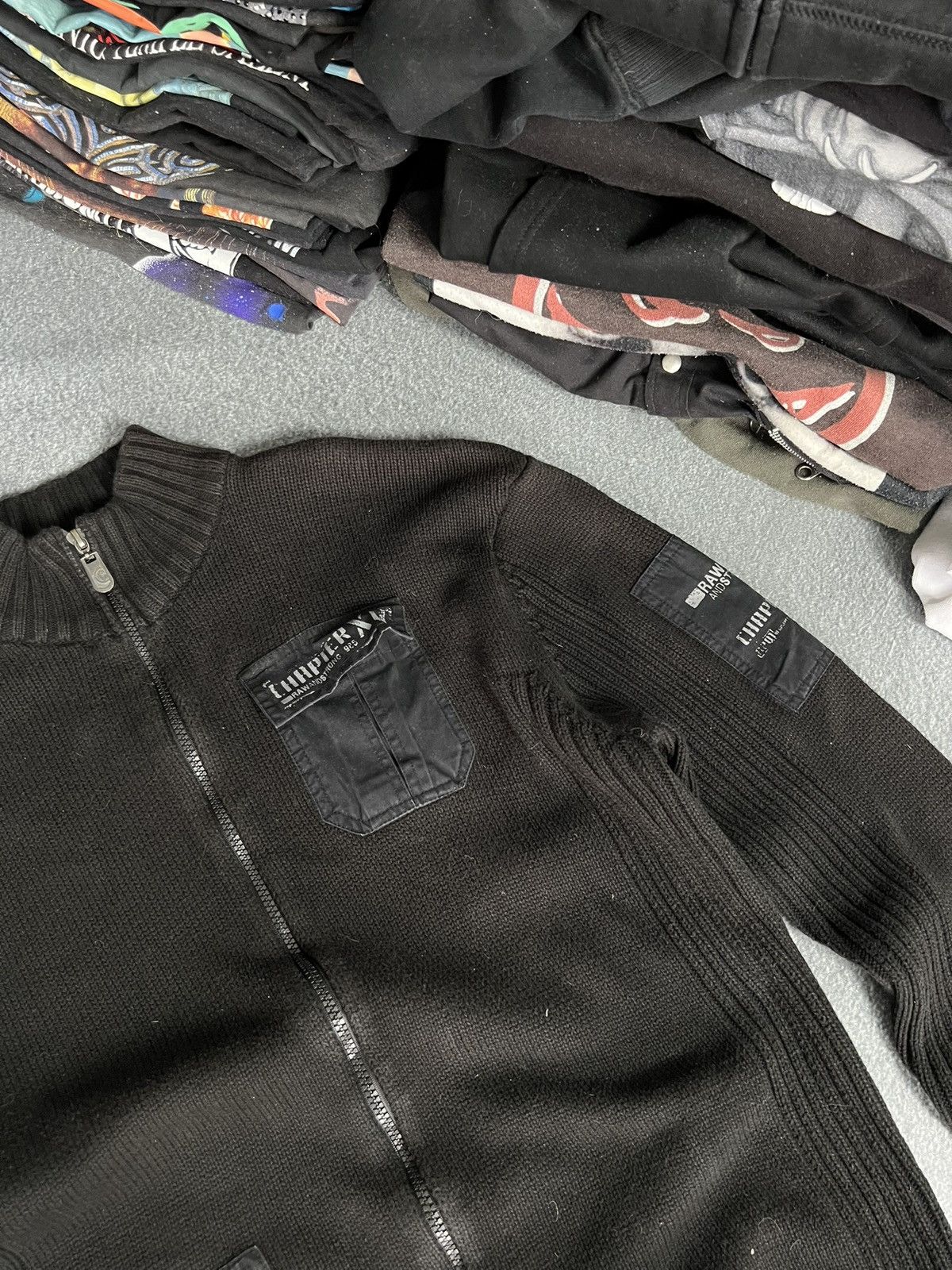Japanese Brand Vintage 90's Japan Style Opium Milita ribbed Zip Sweater Y2K Size US XL / EU 56 / 4 - 3 Thumbnail