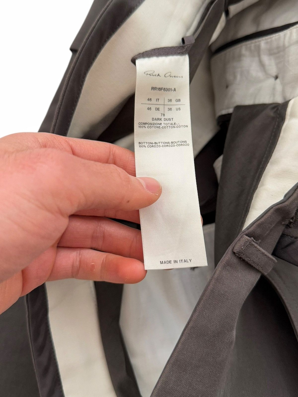 Rick Owens Tailored Cargo Trouser Dark Dust Pants Size US 32 / EU 48 - 8 Thumbnail