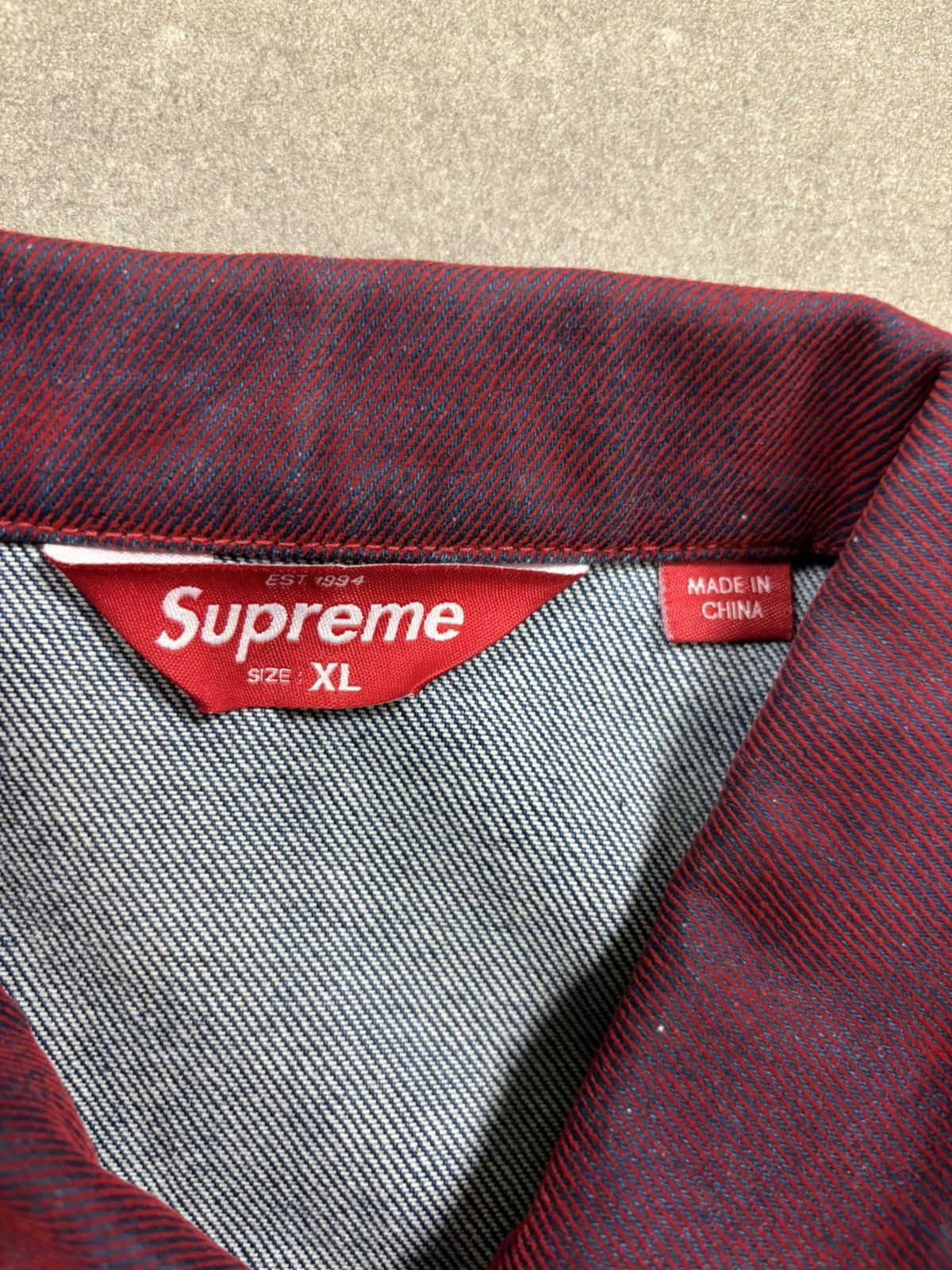 Supreme Supreme Flocked Denim Trucker Jacket (2023) Size US XL / EU 56 / 4 - 15 Thumbnail