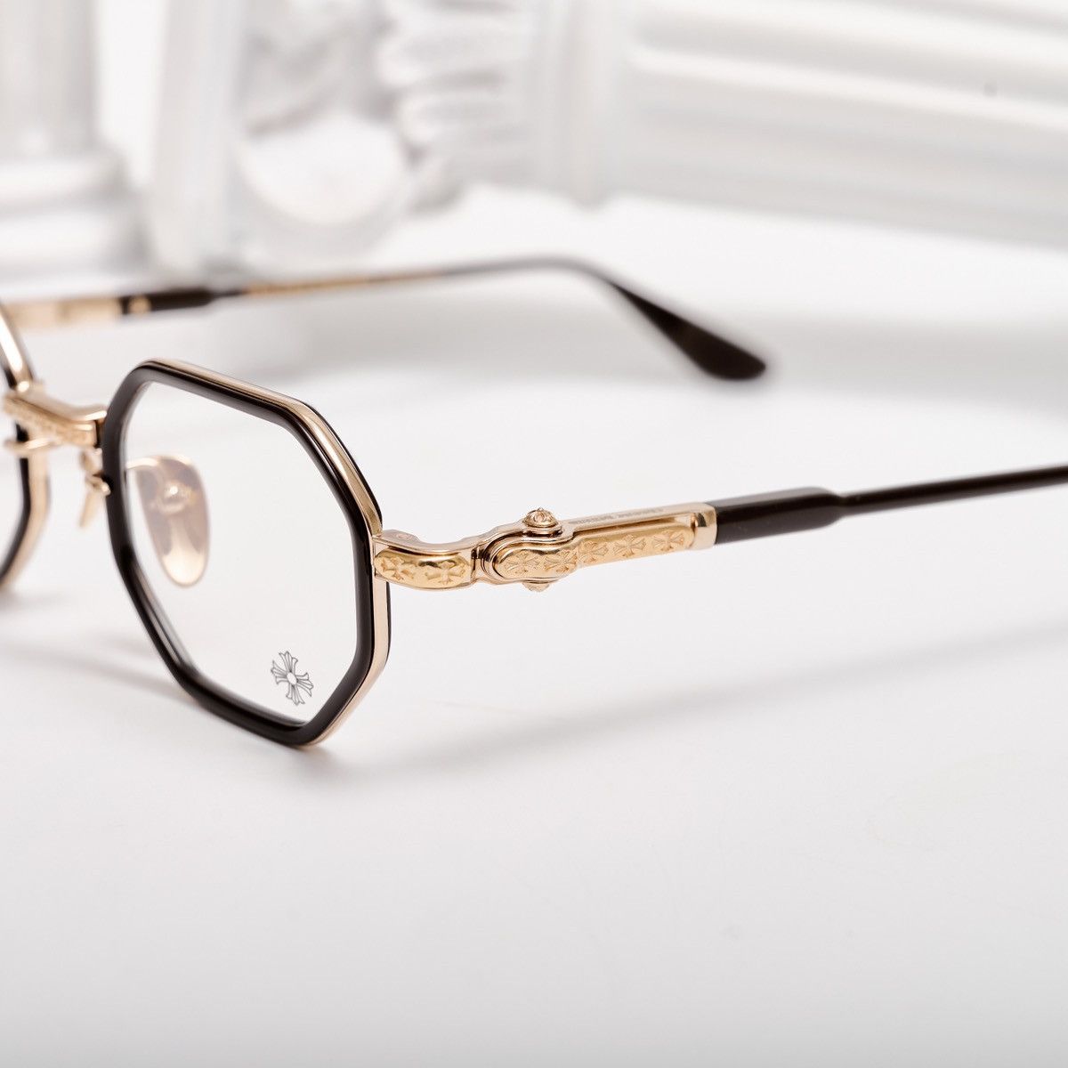 Chrome Hearts CHROME HEARTS TATTERS CLASSIC BROWN - GOLD PLATED GLASSES Size ONE SIZE - 3 Thumbnail