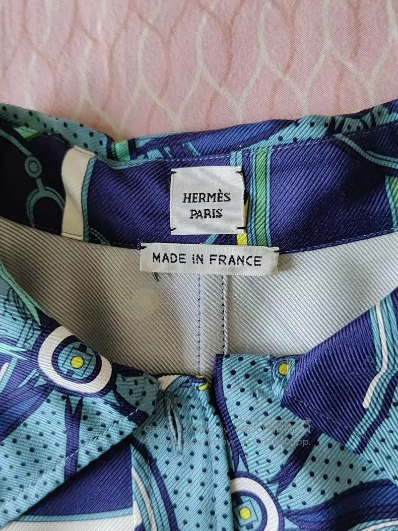 Hermes Hermes Silk dress with all-over logo, 100% silk Size XS / US 0-2 / IT 36-38 - 3 Thumbnail