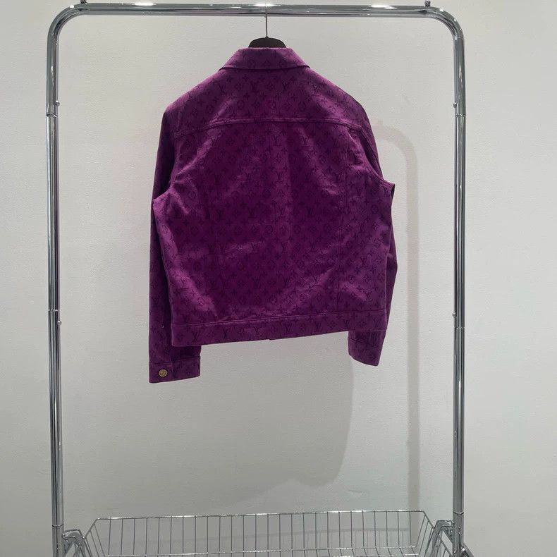 Louis Vuitton Louis Vuitton Purple denim jacket full of printed logo jack Size US M / EU 48-50 / 2 - 2 Thumbnail