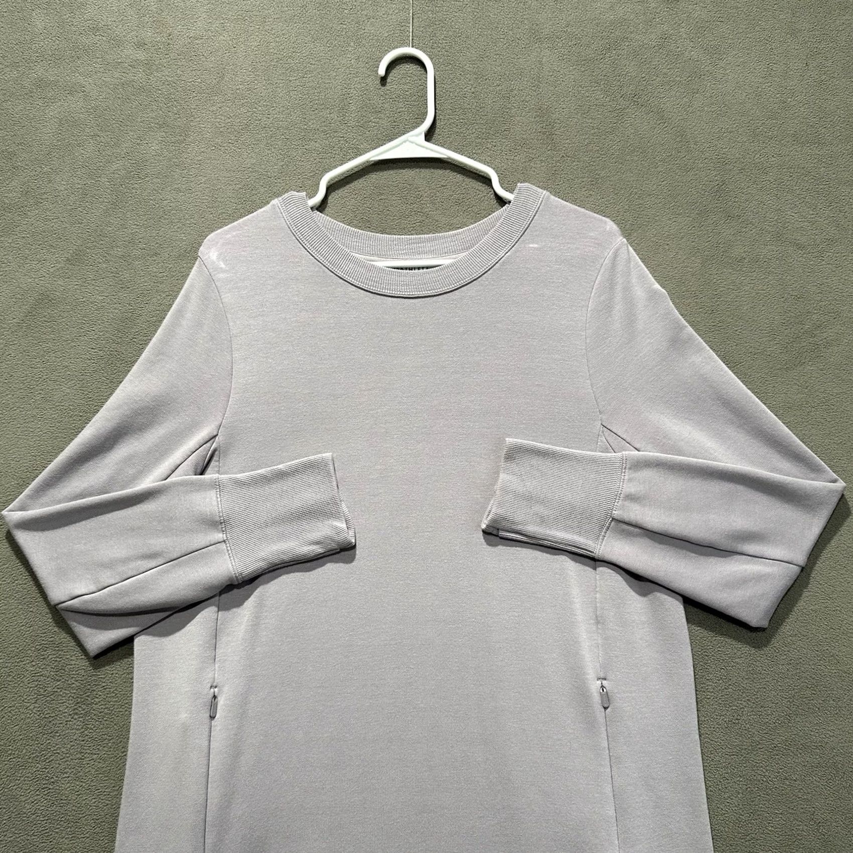 Athleta Athleta Dress Womens Large Purple Lilac Coaster Luxe Sweatshirt Knit Jersey Pockets Zipper Logo Size L / US 10 / IT 46 - 3 Thumbnail