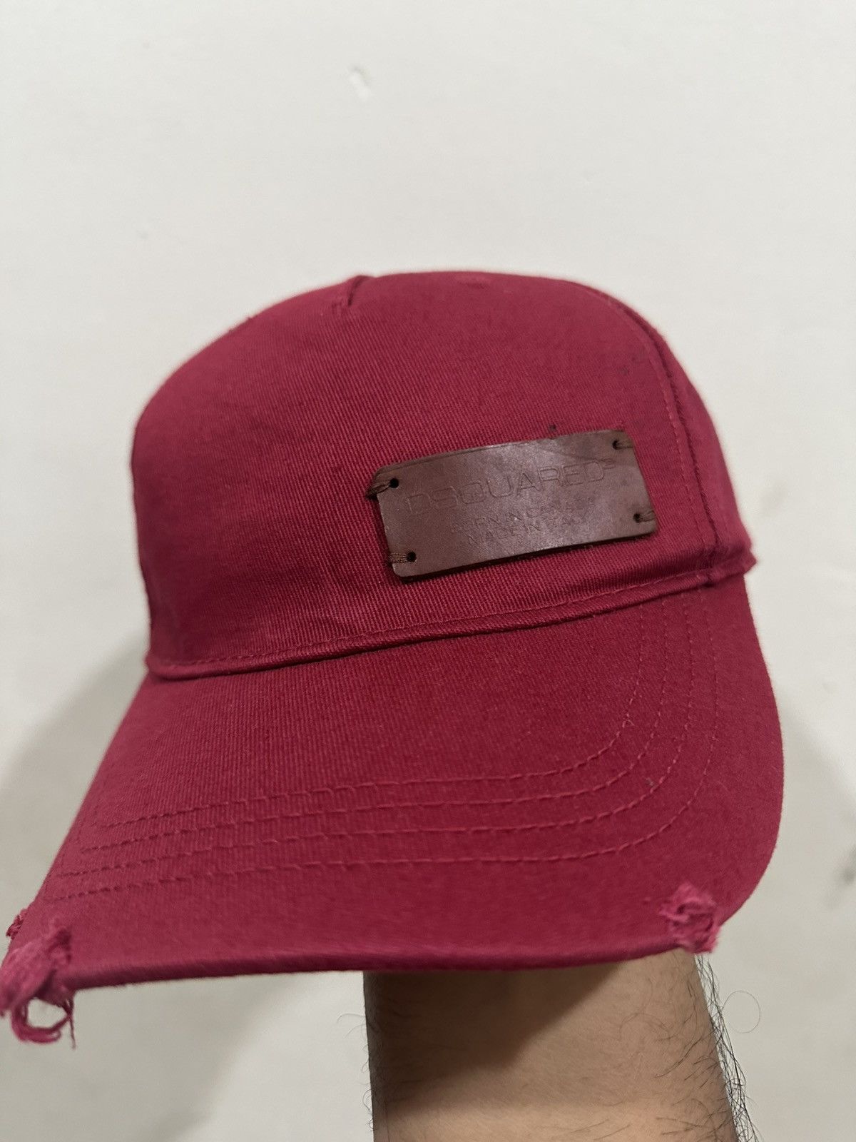 Dsquared2 Distress Dsquared Leather Patch Baseball Hat Size ONE SIZE - 3 Thumbnail