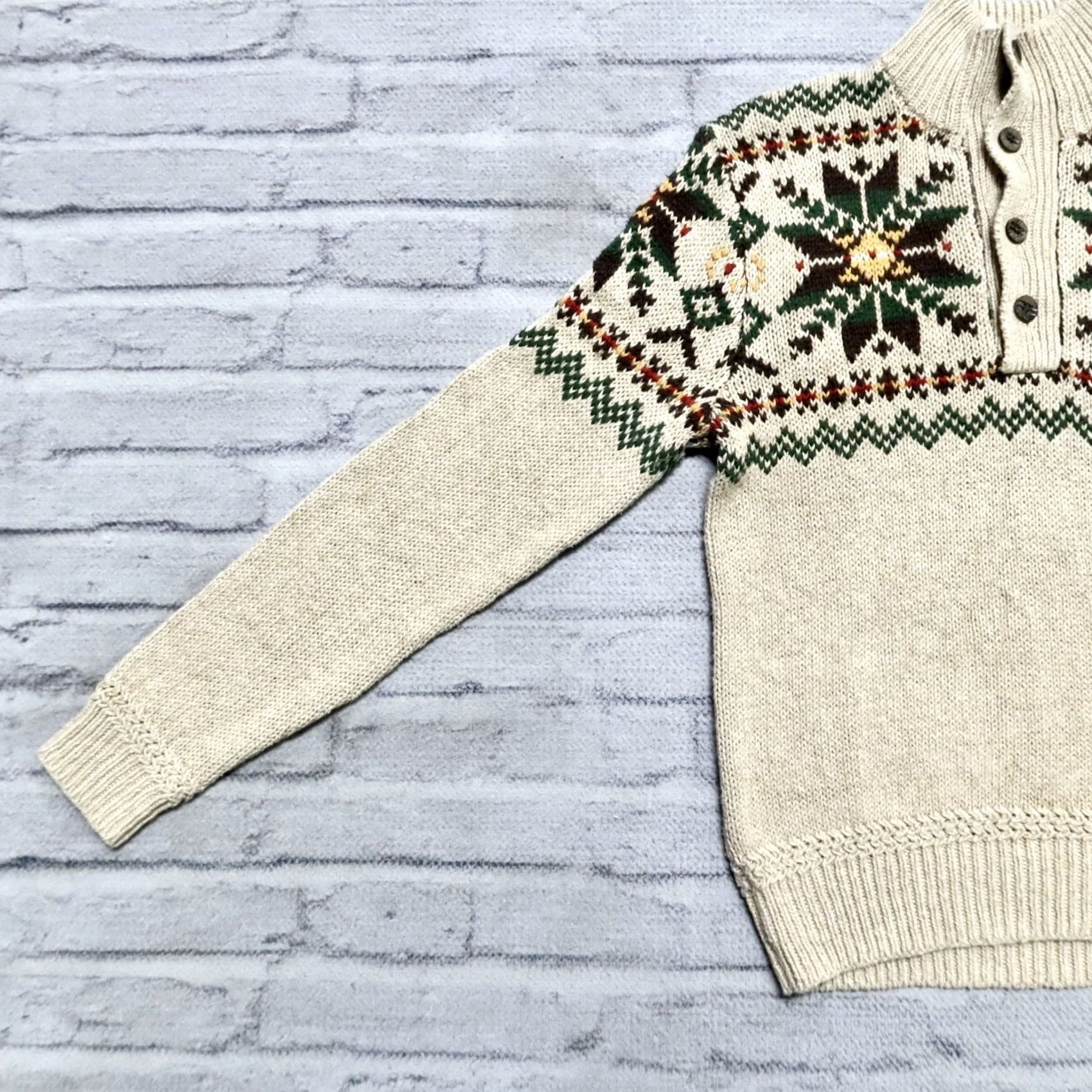 Polo Ralph Lauren VINTAGE Polo Ralph Lauren Knit Sweater Men M BeigeWinter Xmas Size US M / EU 48-50 / 2 - 4 Thumbnail