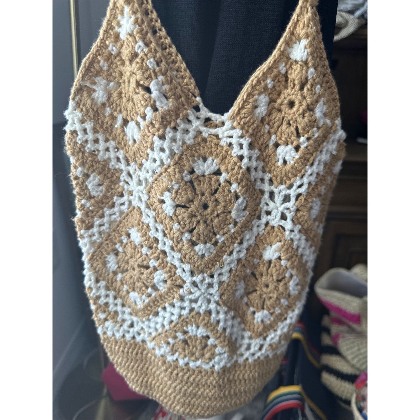 Other Urban Originals Mini Sunflower Crochet Tote bag - Sand $79 Size ONE SIZE - 2 Thumbnail