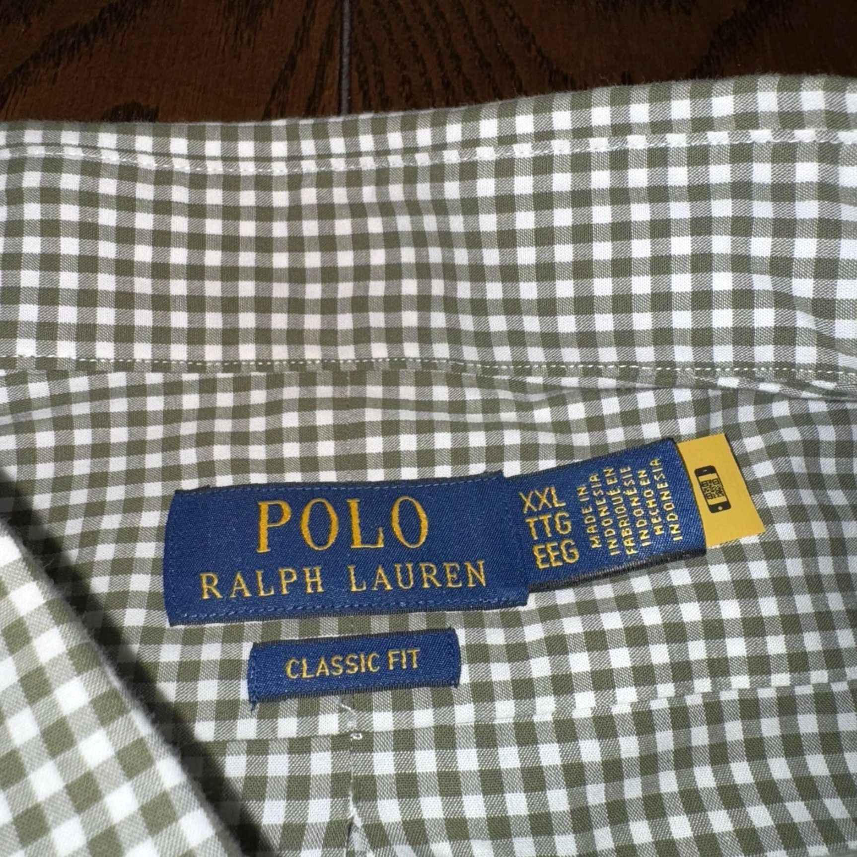 Polo Ralph Lauren VINTAGE Polo Ralph Lauren Shirt Mens XXL Classic Fit Long Sleeve Green White Size US XXL / EU 58 / 5 - 3 Thumbnail
