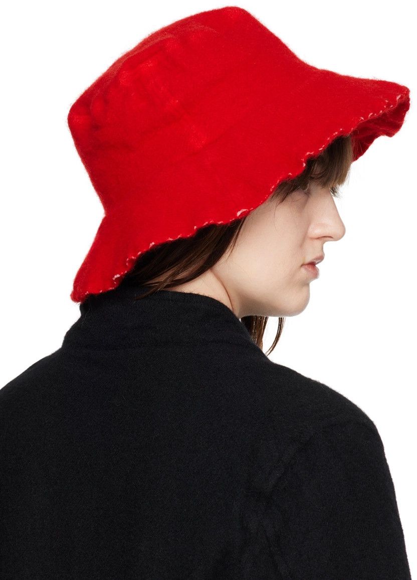Comme des Garcons SHIRT o1mle1224 Size : OS/Wool Bucket Hat / Cap in Red Size ONE SIZE - 4 Thumbnail