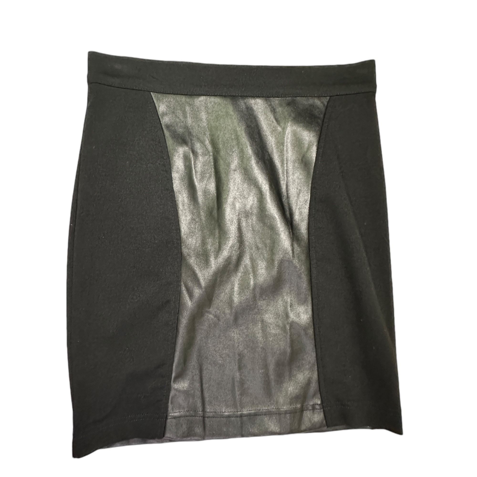Gianni Valentino Gianni Bini XS Black PU Leather Ponte Fabric Skirt Zipper Cl Size 27" / US 4 / IT 40 - 1 Thumbnail