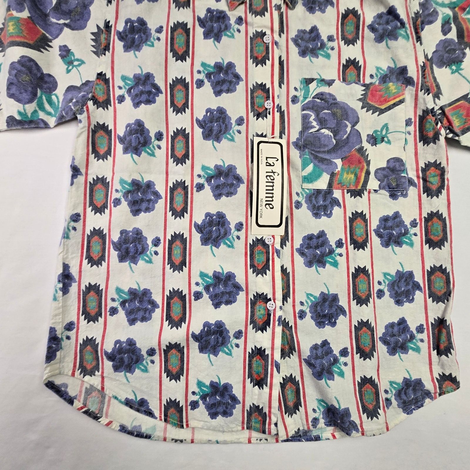 Vintage Vintage La Femme Button Up M Floral Print Shirt VTG Size M / US 6-8 / IT 42-44 - 3 Thumbnail