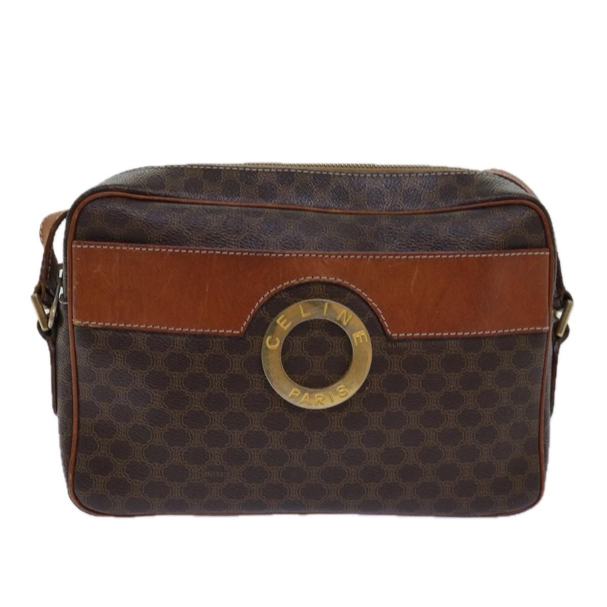 Celine CELINE Macadam Canvas Shoulder Bag Pvc Leather Brown Gold Size ONE SIZE - 2 Thumbnail