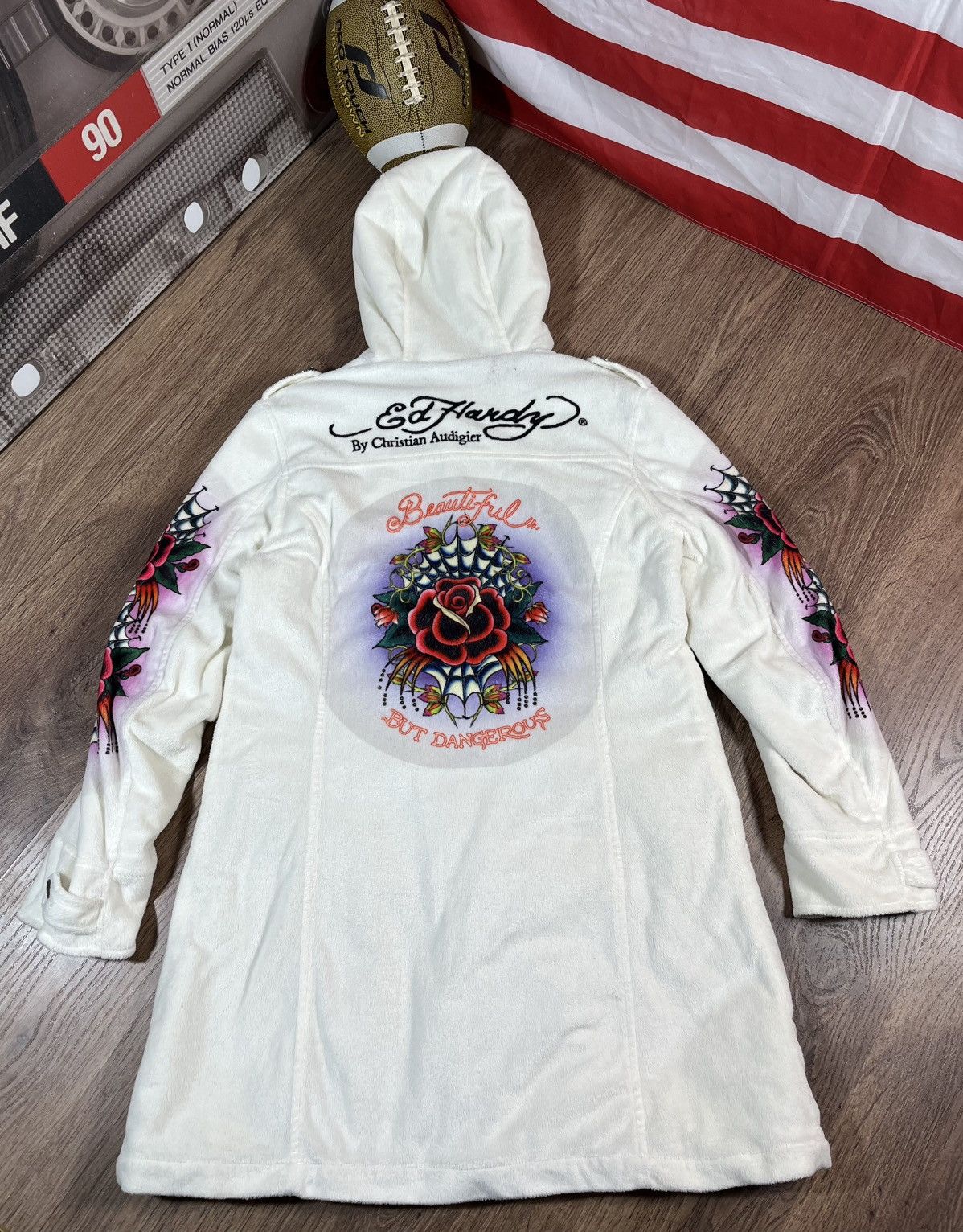 Ed Hardy Plush jacket Ed Hardy By Christian Audigier teddy coat Size L / US 10 / IT 46 - 14 Thumbnail