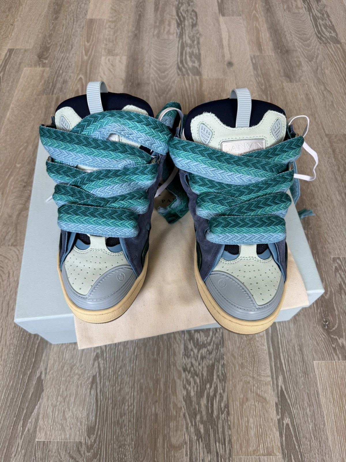 Lanvin Lanvin Curb Lace Sneaker Blue Size US 8 / EU 41 - 3 Thumbnail